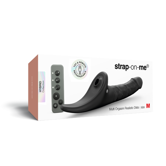 Strap On Me - Multi Orgasm Realistic Dildo - M - Black Tr