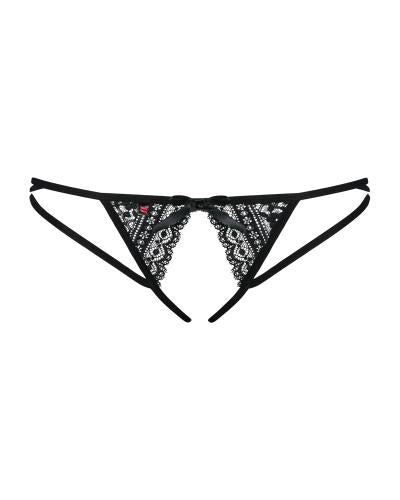 Picantina Crotchless Thong | Obsessive — Black