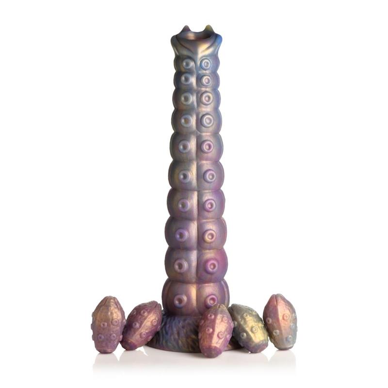 Deep Invader Tentacle Ovipositor Silicone Dildo with Eggs | Creature Cocks