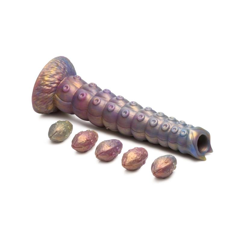 Deep Invader Tentacle Ovipositor Silicone Dildo with Eggs | Creature Cocks