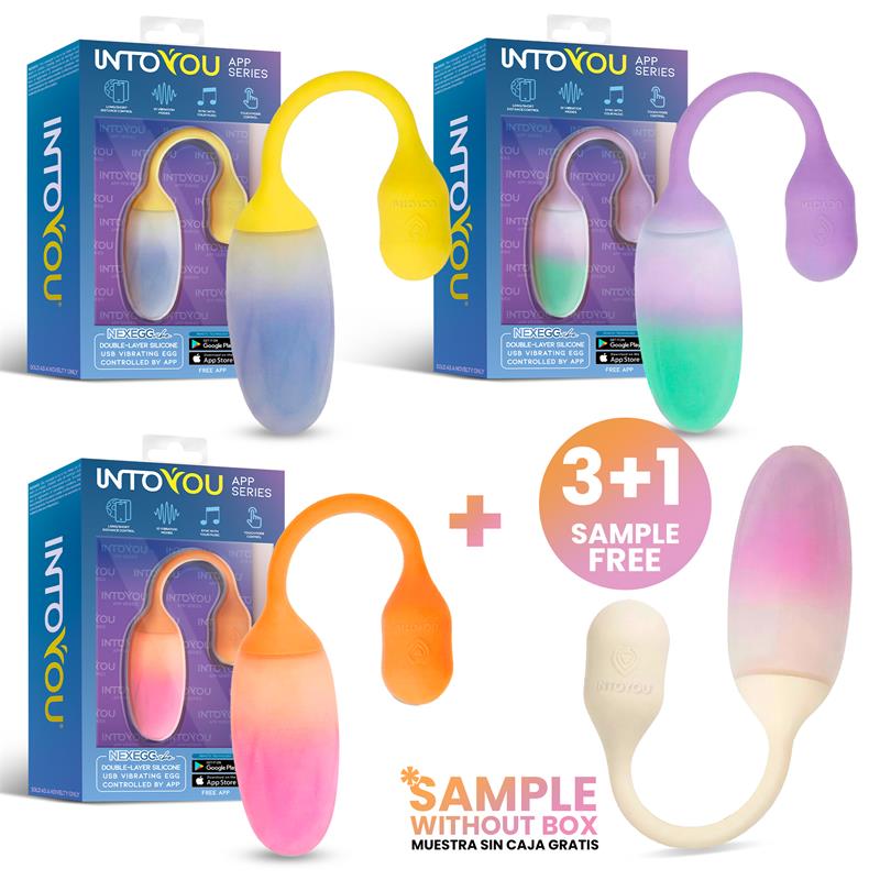 Pack 3+1 NexEgg Vibe Vibrating Egg Double Layer Silicone App | INTOYOU — Default