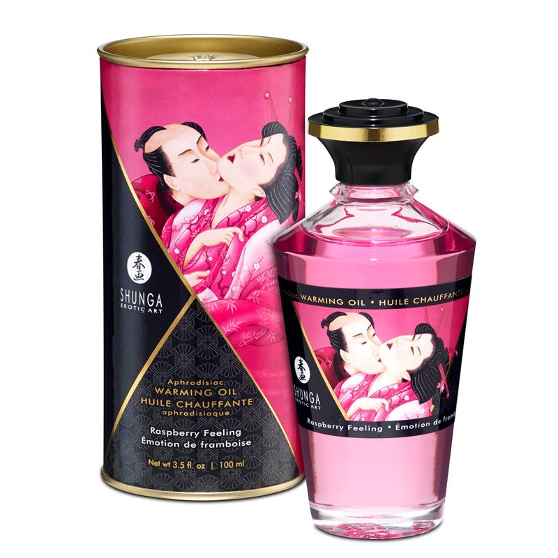 Aphrodisiac Warming Oil Raspberry Feeling 100 ml | Shunga