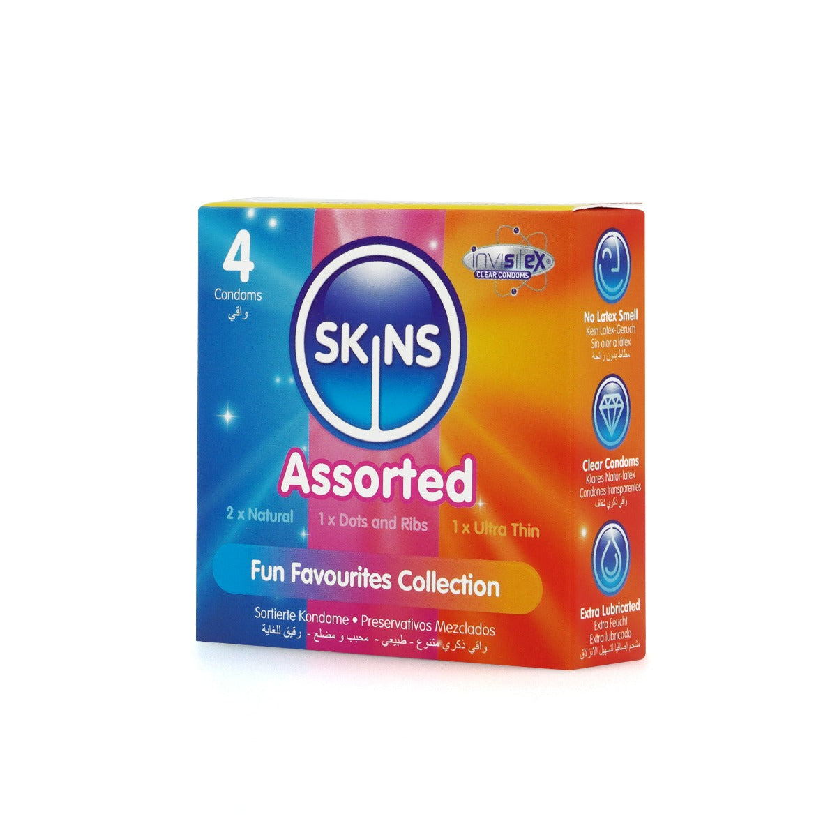 Condoms Assorted 4 Pack D&R NAT UT | Skins