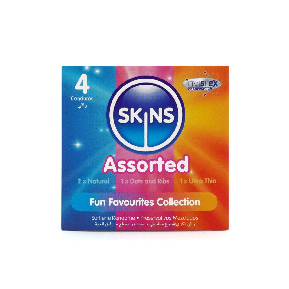Condoms Assorted 4 Pack D&R NAT UT | Skins