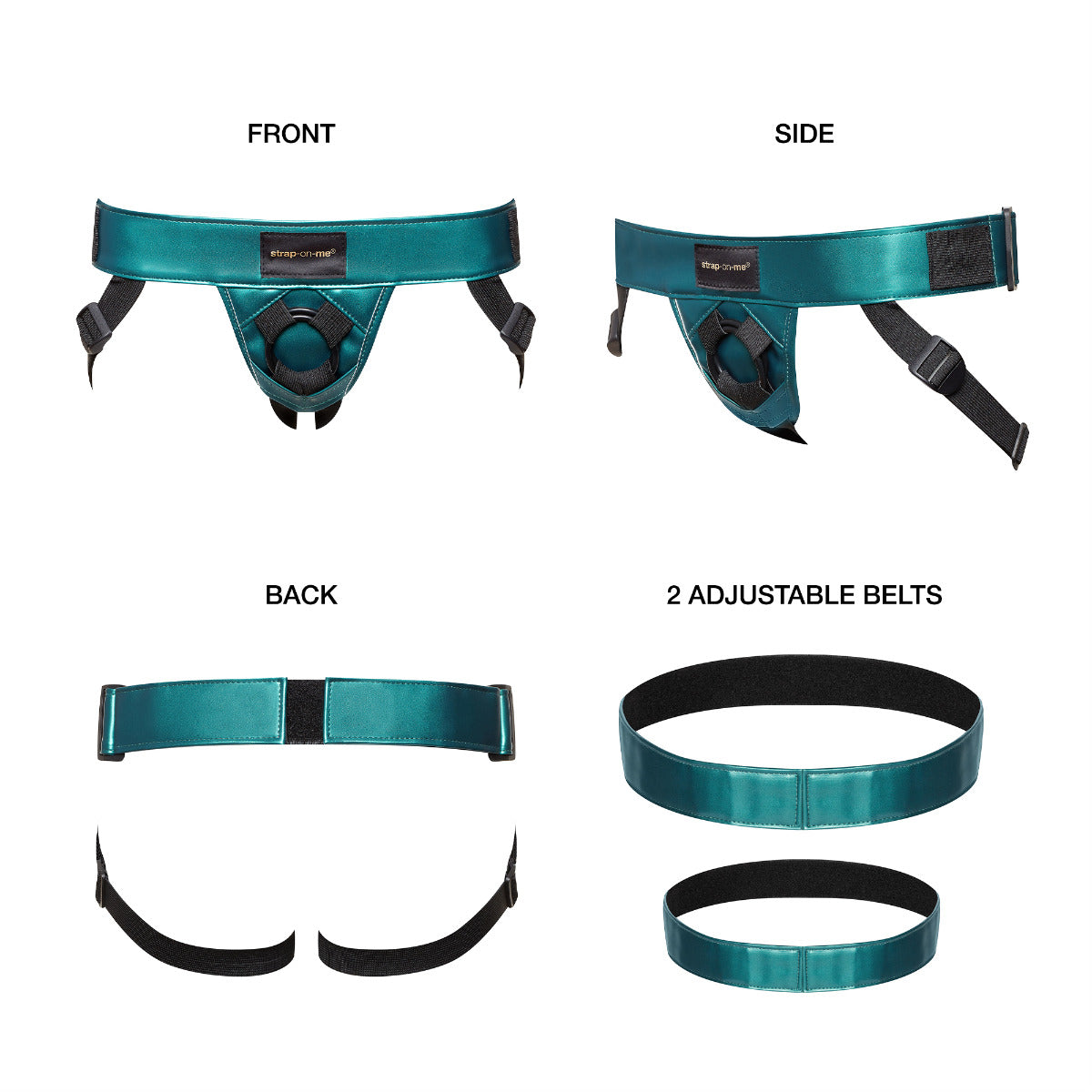 Strap On Me - Leatherette Harness Curious Metallic Green