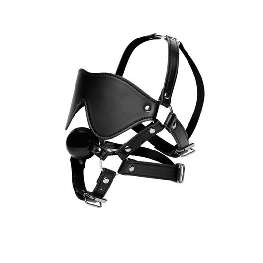 Blindfold Harness and Ball Gag | Strict