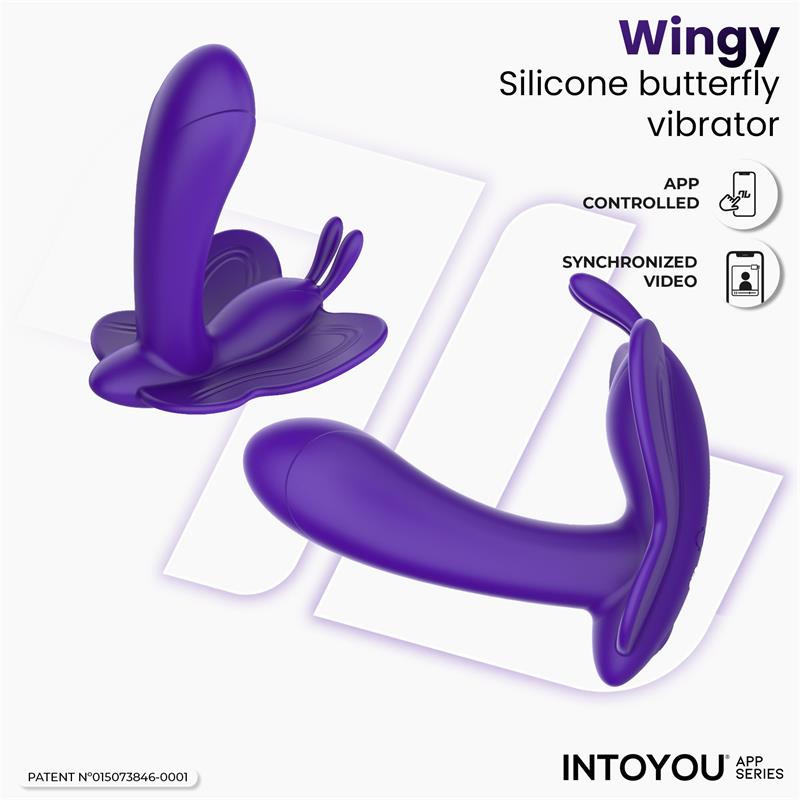 Wingy Butterfly Vibrator with App Dark Purple | Intoyou